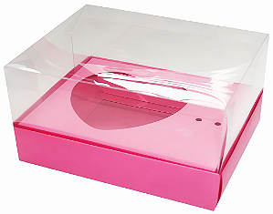 Caixa coração de Colher / 100g - Pink - Pct com 10 Unidades