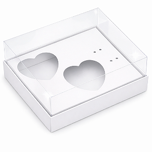 Caixa Coração de Colher / 2x 100g - Branco - Pct com 10 Unidades