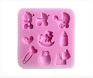 Moldes de Silicone Coisas de Bebê 1 unidade - 8,3x8,3x1cm