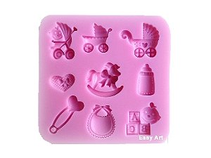 Moldes de Silicone Coisas de Bebê 1 unidade - 8,3x8,3