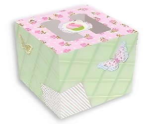Caixa para cupcakes 8x8x8 - Pct com 8 unidades