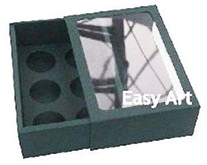 Caixas para 6 Brigadeiros com Visor - Pct com 10 Unidades