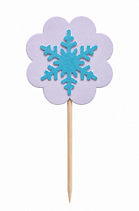 Toppers / Tags para Cupcakes Floco de Neve - Pct com 12 unidades