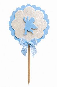 Toppers / Tags para Cupcakes Anjinho azul - Pct com 12 unidades