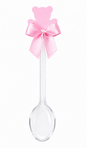 Colher com Tag Ursinha Rosa - Pct com 12 Unidades
