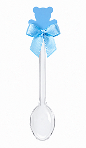 Colher com Tag Ursinho Azul - Pct com 12 Unidades