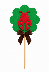 Toppers / Tags para Cupcakes Joaninha - Pct com 12 unidades