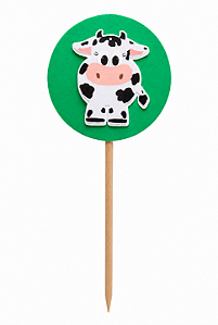 Toppers / Tags para Cupcakes Vaquinha - Pct com 12 unidades