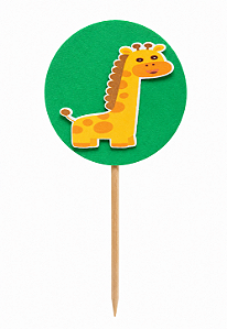 Toppers / Tags para Cupcakes Girafinha - Pct com 12 unidades