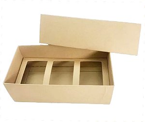 Caixa Kit 03 Mini Velas 40ml - Kraft / Pacote com 10 Unidades
