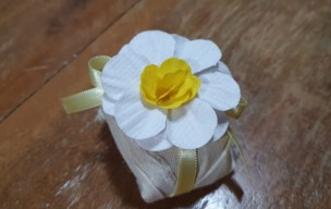 Mini Flores para Bem Casados / Tecido - Mini Margarida - Pct com 50 Unidades