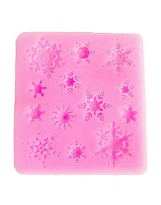 Moldes de Silicone Flocos de Neve - 8x8x0,5cm