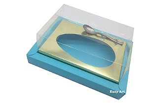 Caixa para Ovos de Colher 500g Azul Tiffany / Dourado