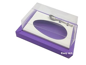 Caixa para Ovos de Colher 500g Lilás / Branco - Pct com 10 Unidades
