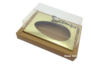 Caixa para Ovos de Colher 500g Marrom Claro / Dourado