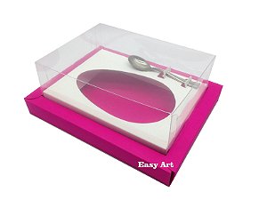 Caixa para Ovos de Colher 500g Pink / Branco - Pct com 10 Unidades