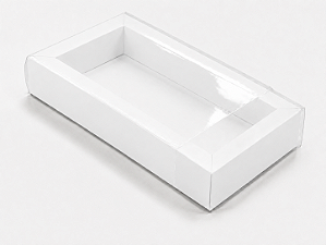Caixa para 8 Brigadeiros / Tampa Transparente 20,2x12x3,5 - Pct com 10 Unidades