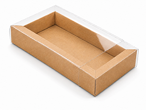 Caixa para 8 Brigadeiros / Tampa Transparente 20,2x12x3,5 - Pct com 10 Unidades