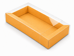 Caixa para 8 Brigadeiros / Tampa Transparente 20,2x12x3,5 - Pct com 10 Unidades