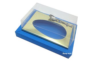 Caixa para Ovos de Colher 350g Azul Turquesa / Dourado