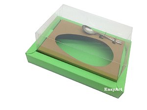 Caixa para Ovos de Colher 350g Verde Pistache / Marrom Claro