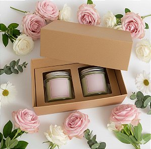 Caixas para Kit 02 Mini Velas Pote Geleinha Presentes Embalagens 40ml