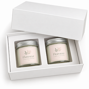 10 Caixas para Kit 02 Mini Velas Pote Geleinha Presentes Embalagens 40ml