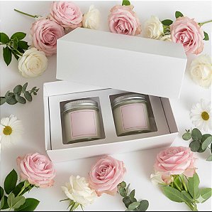 Caixas para Kit 02 Mini Velas Pote Geleinha Presentes Embalagens 40ml