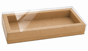 Caixa para 12 Brigadeiros / Tampa Transparente 27x12x3,5 - Pct com 10 Unidades