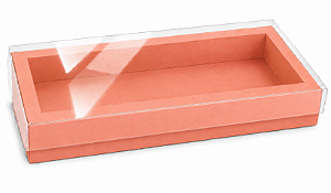 Caixa para 12 Brigadeiros / Tampa Transparente 27x12x3,5 - Pct com 10 Unidades