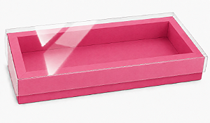 Caixa para 12 Brigadeiros / Tampa Transparente 27x12x3,5 - Pct com 10 Unidades