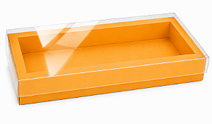 Caixa para 12 Brigadeiros / Tampa Transparente 27x12x3,5 - Pct com 10 Unidades