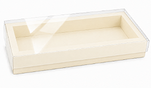 Caixa para 12 Brigadeiros / Tampa Transparente 27x12x3,5 - Pct com 10 Unidades