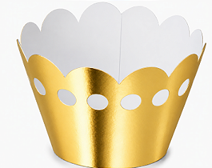 50 Wrapper para Cupcakes 7,5x5x4,5 - Dourado Brilhante