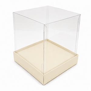 Caixinha para Mini Bolos / Mini Panetone com Berço 10x10x15 - Pct com 10 Unidades