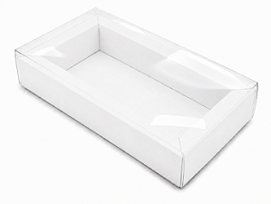 Caixa para 8 Macarons Deitados / Tampa Transparente - Pct com 10 Unidades
