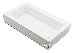 Caixa para 8 Macarons Deitados / Tampa Transparente - Pct com 10 Unidades