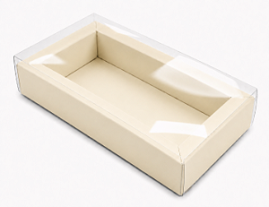 Caixa para 8 Macarons Deitados / Tampa Transparente - Pct com 10 Unidades