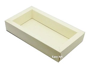 Caixa para 8 Macarons Deitados / Tampa Transparente - Pct com 10 Unidades