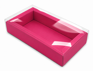Caixa para 8 Macarons Deitados / Tampa Transparente - Pct com 10 Unidades