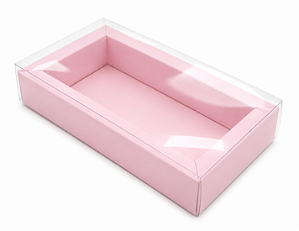 Caixa para 8 Macarons Deitados / Tampa Transparente - Pct com 10 Unidades