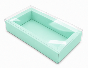 Caixa para 8 Macarons Deitados / Tampa Transparente - Pct com 10 Unidades