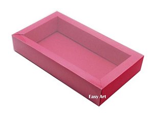 Caixa para 8 Macarons Deitados / Tampa Transparente - Pct com 10 Unidades