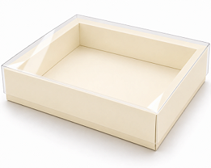 Caixa para 20 Brigadeiros / Tampa Transparente 21,5x18x3,5  - Pct com 10 Unidades