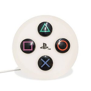 Luminária Abajur Controle PlayStation Branca