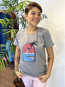Camiseta Hawewe Girl Surfer Mescla
