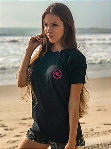Camiseta Hawewe Surf Logo Preta Feminina