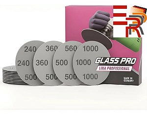 Kit Lixa Disco 6pol Glass Pro Soft99 Lixa Polimento Vidro
