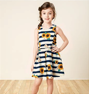Vestido Floral Infantil Girassol
