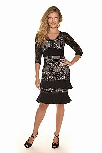 Vestido Renda Babado Fascinius